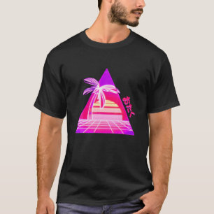 T-shirt Japonais Vaporwave Funny Otaku 90s Retro Palm Tree