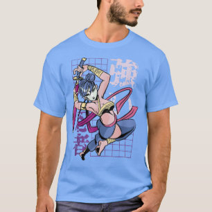 T-shirt Japonaise Anime Girl Samurai Guerrier Fighter