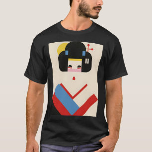 T-shirt Japonaise Geisha Girl #3 Retro Art