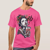 T-shirt Japonaise Geisha Girl Vaporwave Cyberpunk Popart U (Devant)