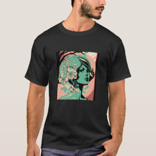 T-shirt Japonaise Geisha Samurai Retro Vintage Kimon