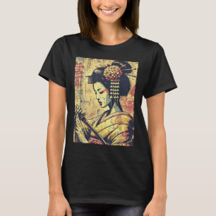 T-shirt Japonaise Hipster Geisha Katana Femmes Vintages
