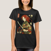 T-shirt Japonaise Samurai Art Irlandaise Femme Avec Épée K (Devant)