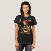 T-shirt Japonaise Samurai Art Irlandaise Femme Avec Épée K (Devant entier)