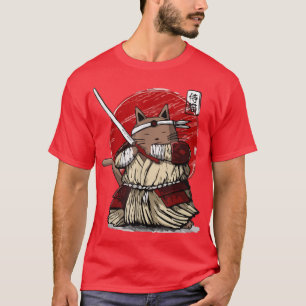 T-shirt Japonaise Samurai Ninja Chat Kawaii Tatouage Homme