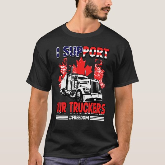 T-shirt J'appuie le convoi des camionneurs 2022 Freedom Ca (Devant)