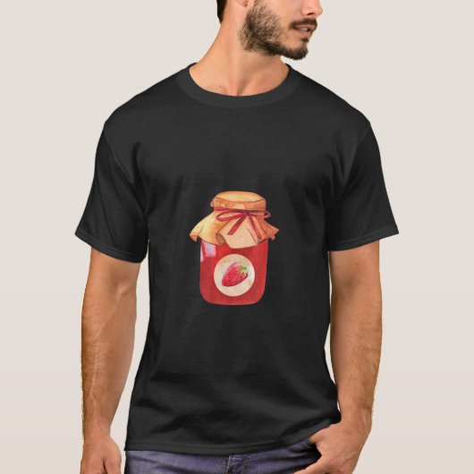 T-shirt Jar de confiture de fraises (Devant)