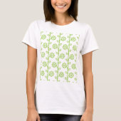 T-shirt Jardin à fleurs plates vertes Motif (Devant)