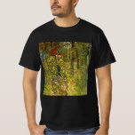 T-shirt Jardin agricole avec Crucifix par Gustav Klimt<br><div class="desc">Farm Garden with Crucifix (1911/1912) de Gustav Klimt est une vintage peinture religieuse de l'époque victorienne Symbolisme art. Une scène nature avec une variété de fleurs autour d'un crucifix avec Jésus Christ dans un jardin sur une ferme. À propos de l'artiste : Gustav Klimt (1862-1918) était un peintre symboliste autrichien...</div>