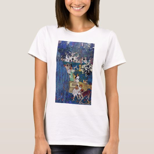 T-shirt Jardin avec chien et chat, Jessie Willcox Smith (Devant)