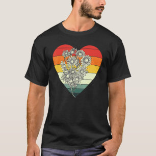 T-shirt Jardin Botanique Fleurs Floraisons Rétro Cœur Dais