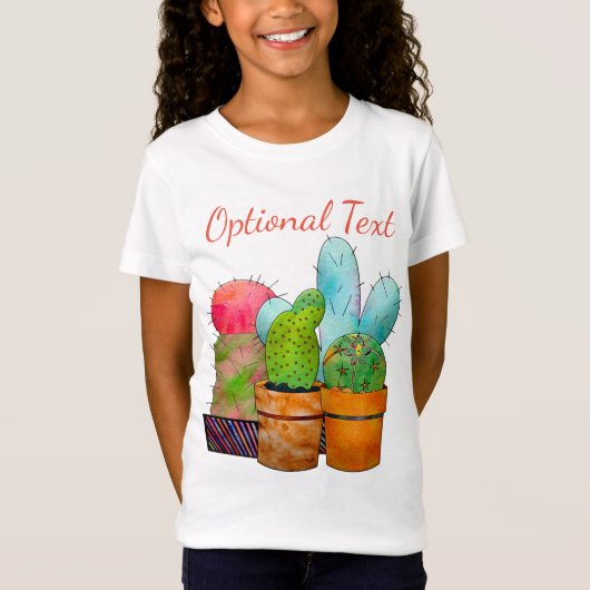 T-Shirt Jardin coloré de Cactus (Devant)