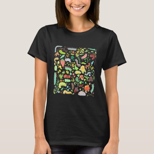 T-shirt Jardin Cute Caterpillar avec Fruits Fleurs pour (Devant)