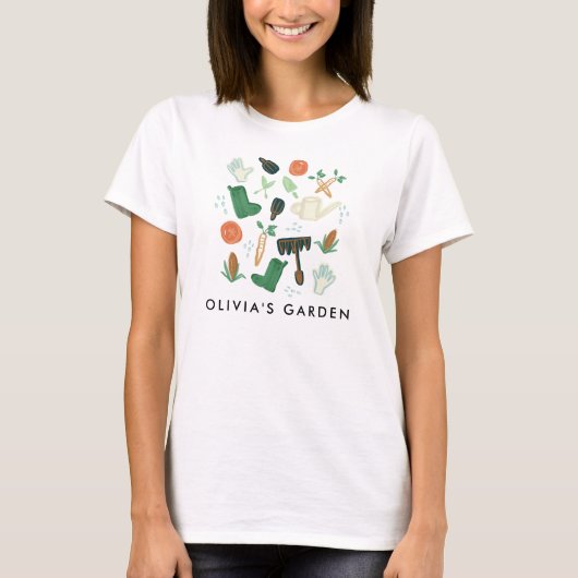 T-shirt Jardin d'aquarelle personnalisé (Devant)