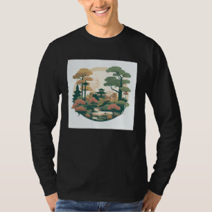 T-shirt Jardin d'arbres en bonsaï d'automne Étang Sanctuai