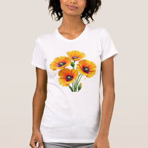 T-shirt jardin de fleurs de pavot fleurs sauvages pavots m