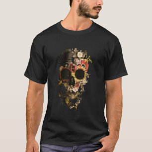 T-shirt Jardin de la tête de squelette humain