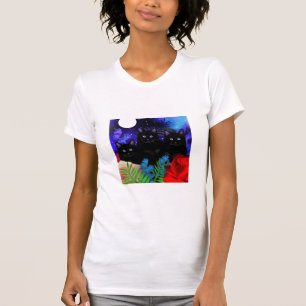 T-SHIRT JARDIN DE LUNE DE CHATS NOIRS