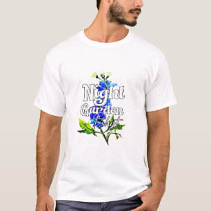 T-Shirt Jardin de Nuit Fleur Bleue Aquarelle