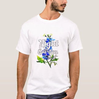 T-Shirt Jardin de Nuit Fleur Bleue Aquarelle