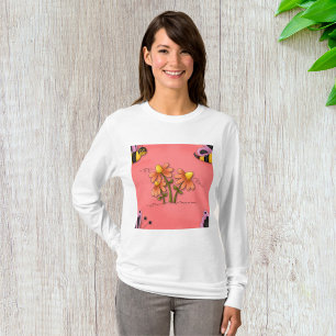 T-shirt Jardin de printemps mignon de l'abeille et rose fl
