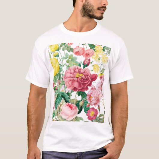 T-shirt Jardin de printemps Vintage Rose (Devant)
