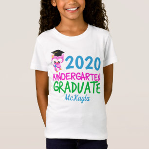 T-Shirt Jardin d'enfants 2020 Diplômé chouette rose