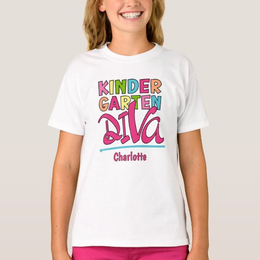 T-shirt Jardin d'enfants coloré Diva - Premier jour d'écol (Devant)