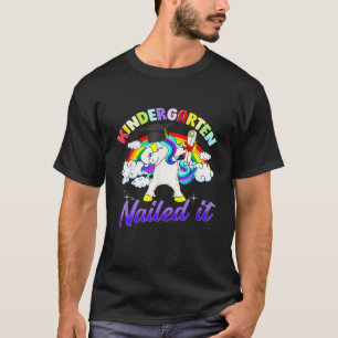 T-shirt Jardin D'Enfants Dabbing Unicorne Retour À L'École
