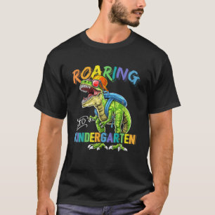 T-shirt Jardin D'Enfants Gravants Dinosaure T Rex Retour À