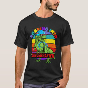 T-shirt Jardin D'Enfants Gravants Dinosaure T Rex Retour À
