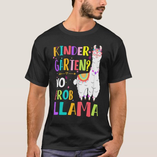 T-shirt Jardin d'enfants No Prob-Llama Filles Enseignant P (Devant)