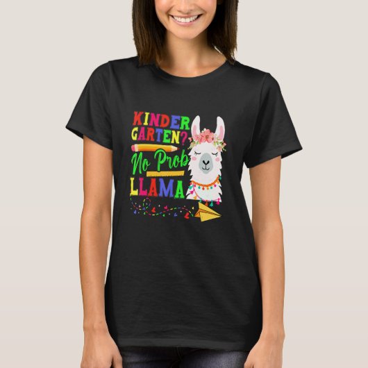 T-shirt Jardin D'Enfants Pas De Llama Prob Retourner À L'É (Devant)