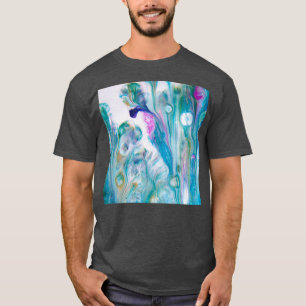 T-shirt Jardin en bleu Abstrait acrylique par grippe