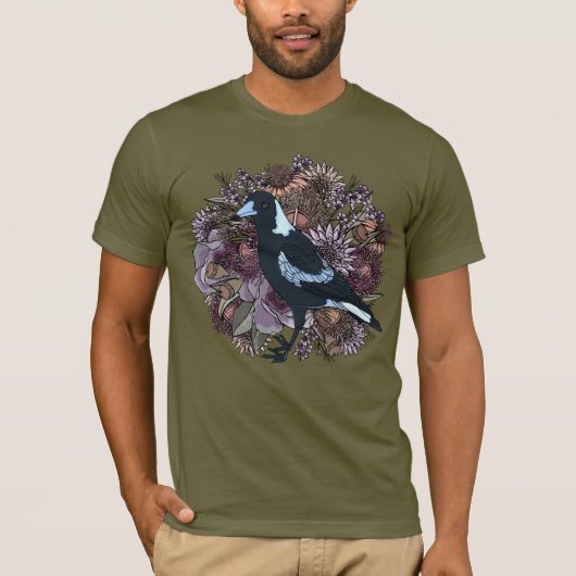 T-shirt Jardin Fleur sauvage Magpie (Devant)