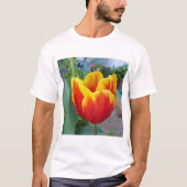 T-shirt Jardin fleuri de la Tulipe rouge et jaune Photo (Devant)