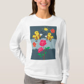 T-shirt Jardin Floral Rose et abeilles (Devant)
