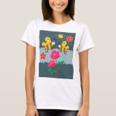 T-shirt Jardin Floral Rose et abeilles (Devant)