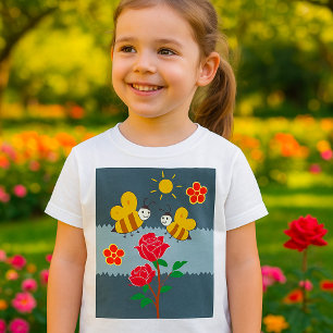 T-shirt Jardin Floral Rose et abeilles