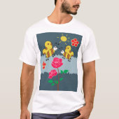 T-shirt Jardin Floral Rose et abeilles (Devant)