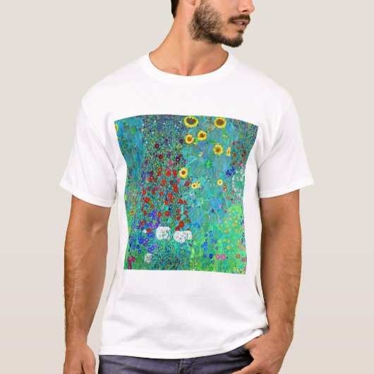 T-shirt Jardin Gustav Klimt avec tournesols (Devant)