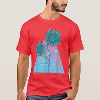 T-shirt Jardin Jaune Fleur Synthwave Floral Vaporwave Su