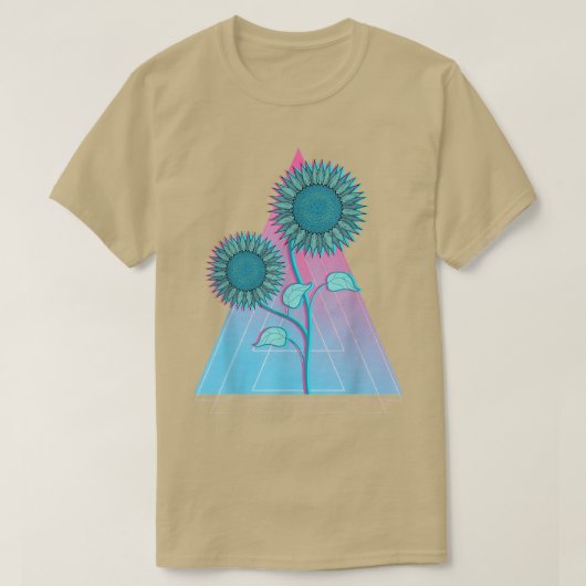 T-shirt Jardin Jaune Fleur Synthwave Floral Vaporwave Su (Design devant)
