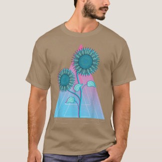 T-shirt Jardin Jaune Fleur Synthwave Floral Vaporwave Su