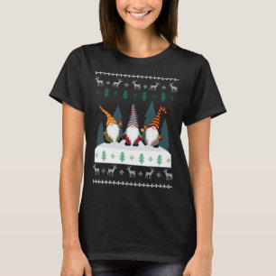 T-shirt Jardin mignon Gnomes Xmas Elf Noël moche