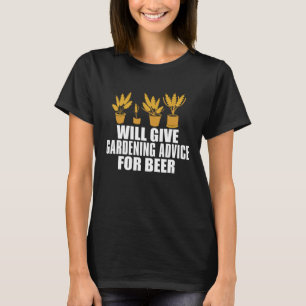 T-shirt Jardin Plante Fleurs Jardin Jardinage Bière