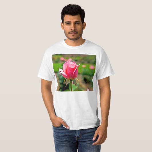 T-shirt Jardin rose rose (Devant entier)