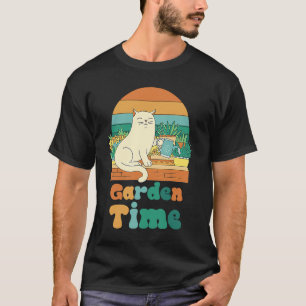 T-shirt Jardin Temps Mignon Chat Arrosage des plantes Natu