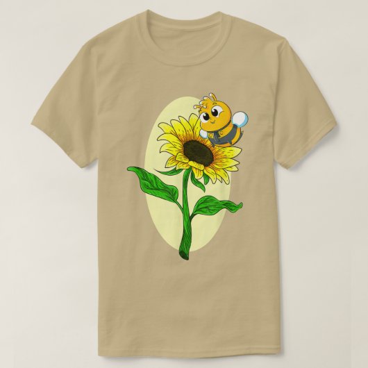 T-shirt Jardin Tournesol mignonne Abee Jaune Fleur Hippie  (Design devant)