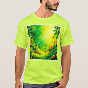 T-shirt Jardin verdoyant Soleil Scène